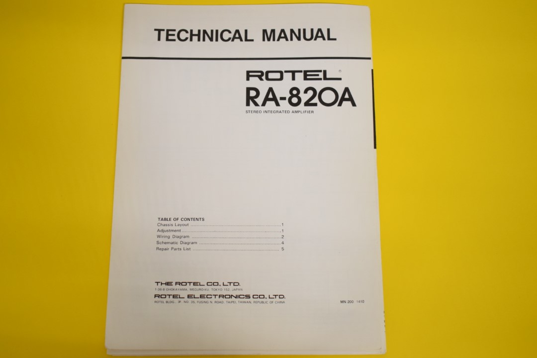 Rotel RA-820A Stereo Versterker Service Manual