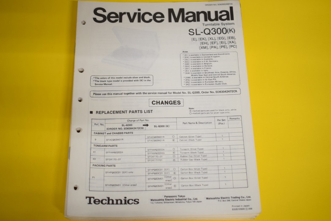 Technics SL-Q300 Platenspeler Service Manual