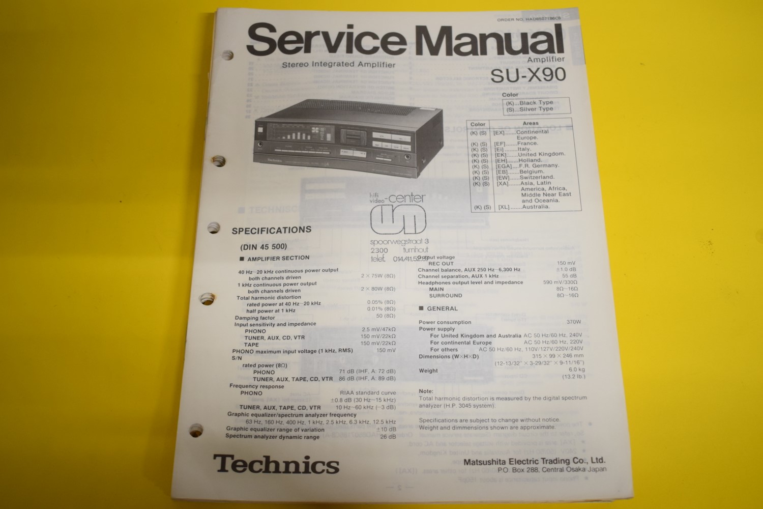 Technics SU-X90 Versterker Service Manual