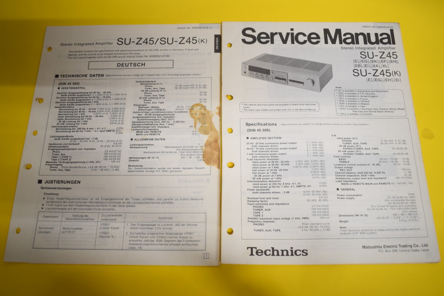 Technics SU-Z45 Versterker Service Manual