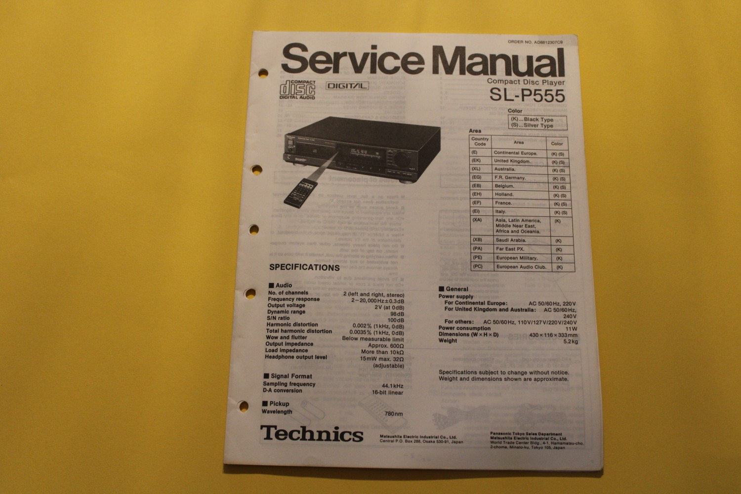Technics SL-P555 CD-Speler Service Manual