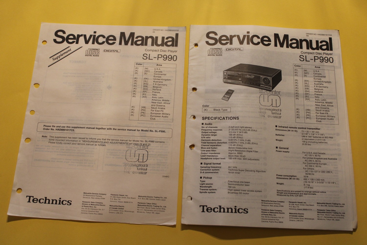 Technics SL-P990 CD-Speler Service Manual