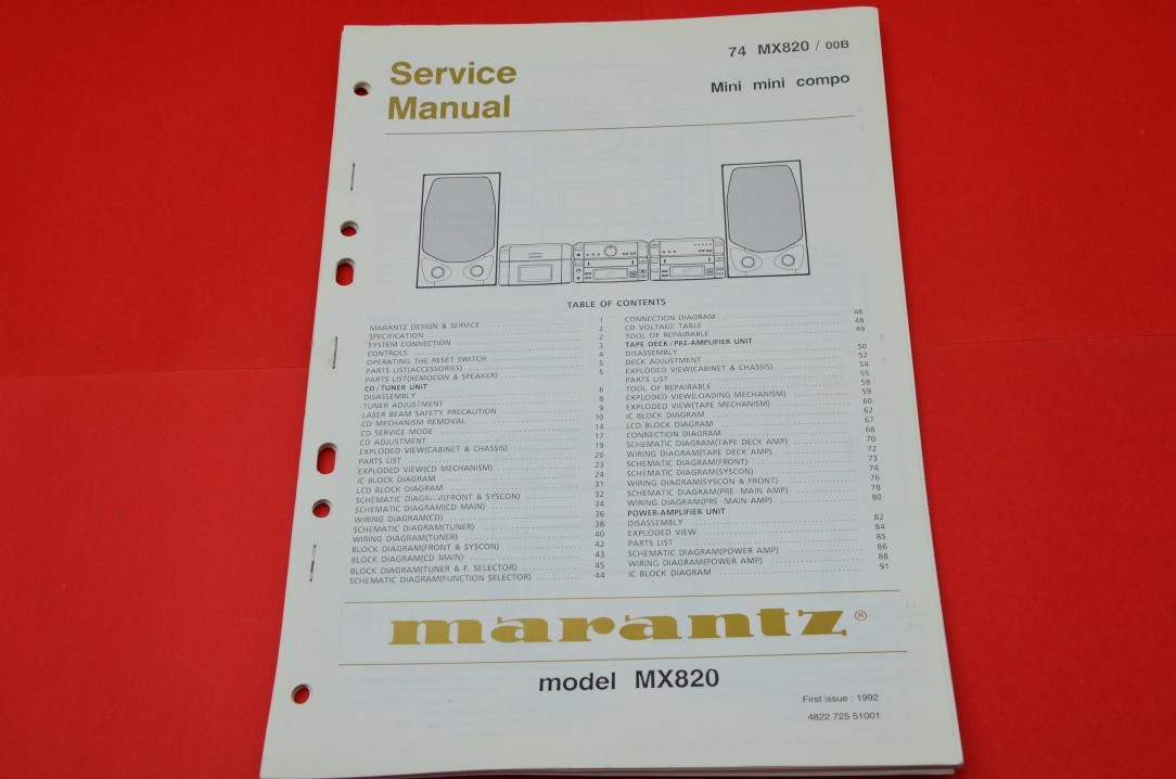 Marantz 74MX820 HiFi Mini Stereo Set Service Manual