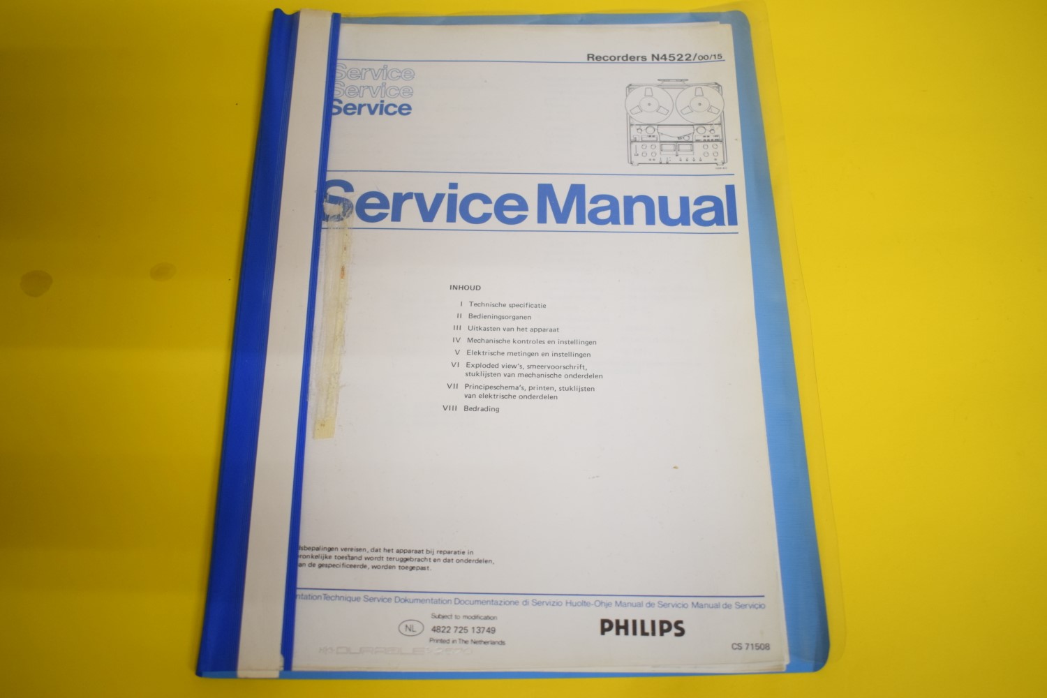 Philips N4522 Bandrecorder Service Manual