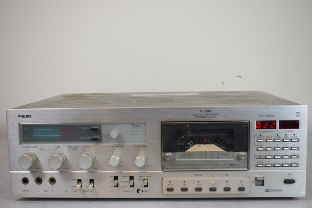 Philips N-5846 Cassettedeck met Digitaal Telwerk