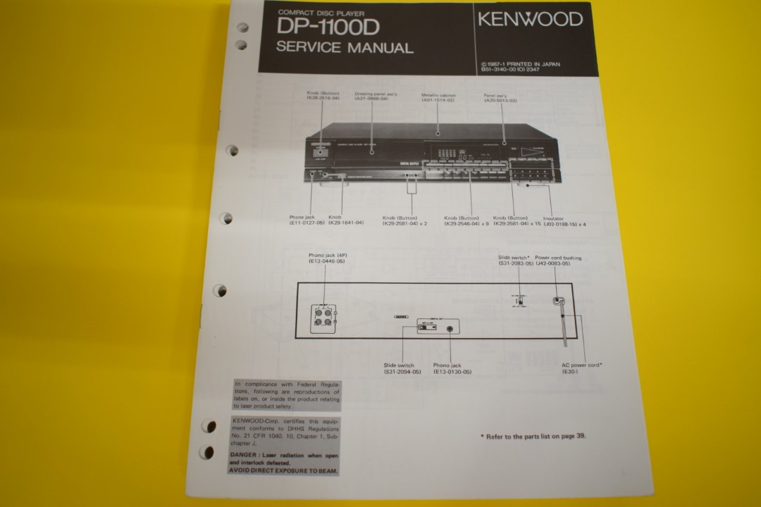 Kenwood DP-1100D CD-Speler Service Manual