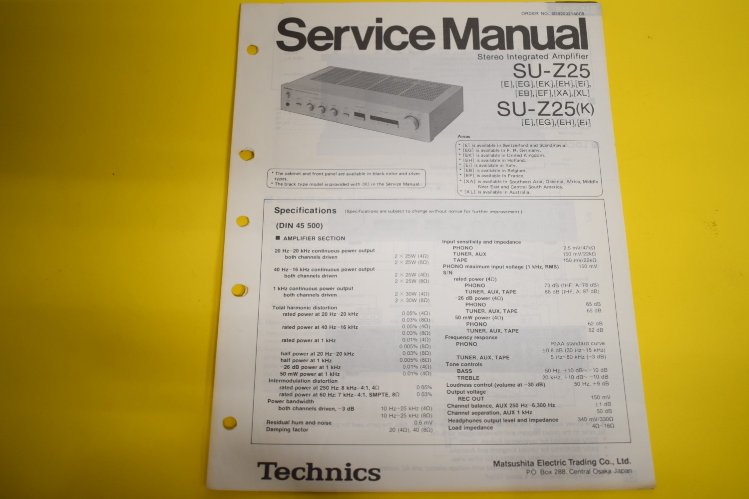 Technics SU-Z25 Versterker Service Manual