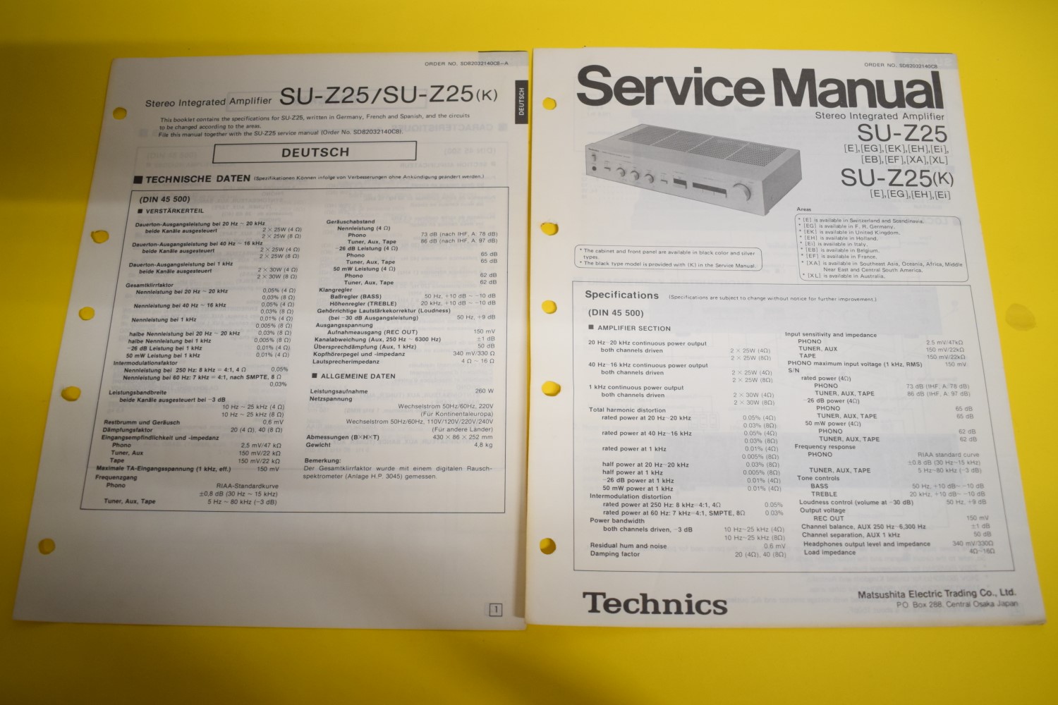 Technics SU-Z25 Versterker Service Manual