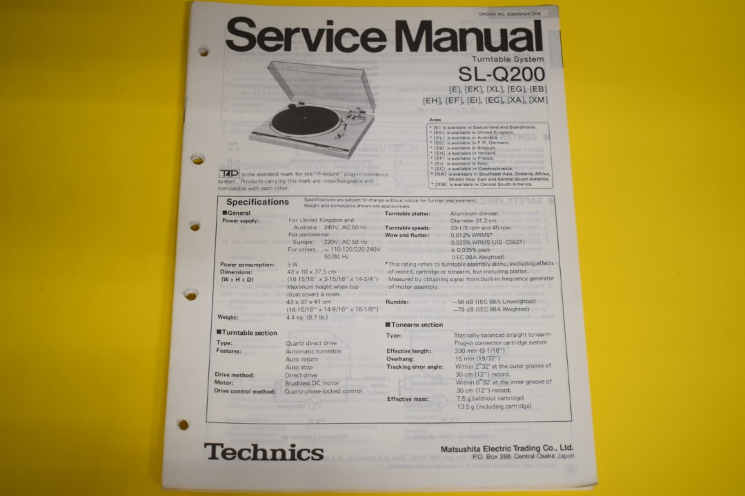 Technics SL-Q200 Platenspeler Service Manual