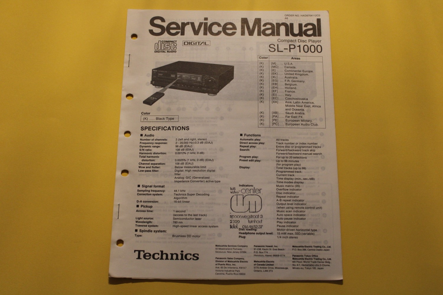 Technics SL-P1000 CD-Speler Service Manual