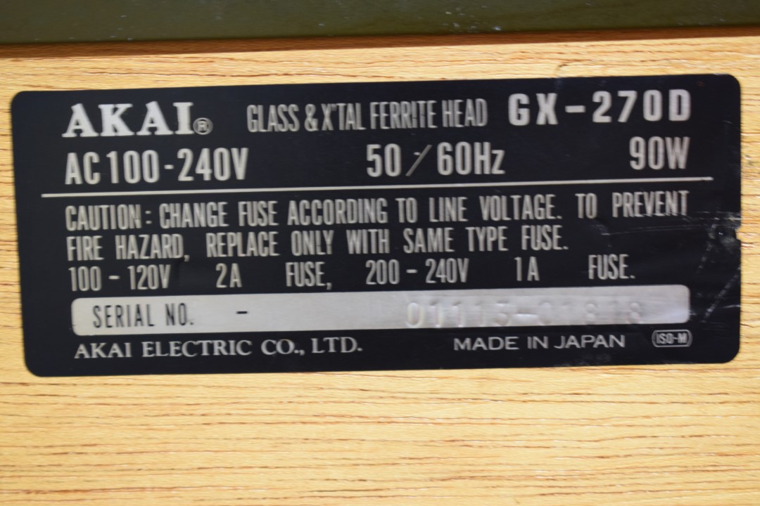 Akai GX-270D Auto-Reverse Bandrecorder