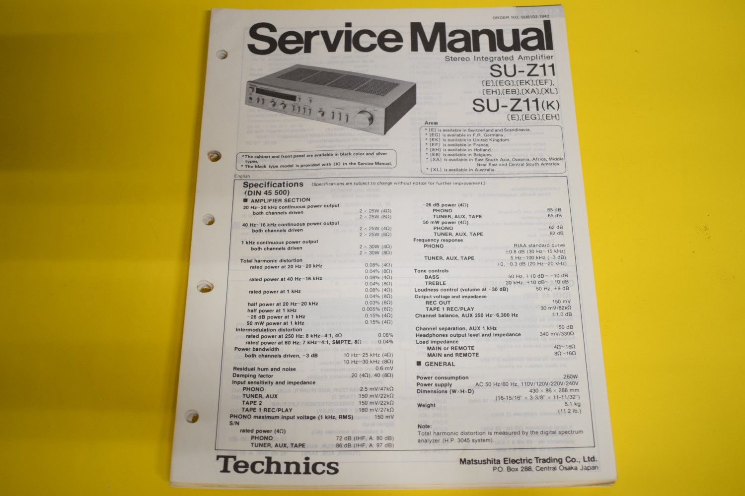 Technics SU-Z11 Versterker Service Manual