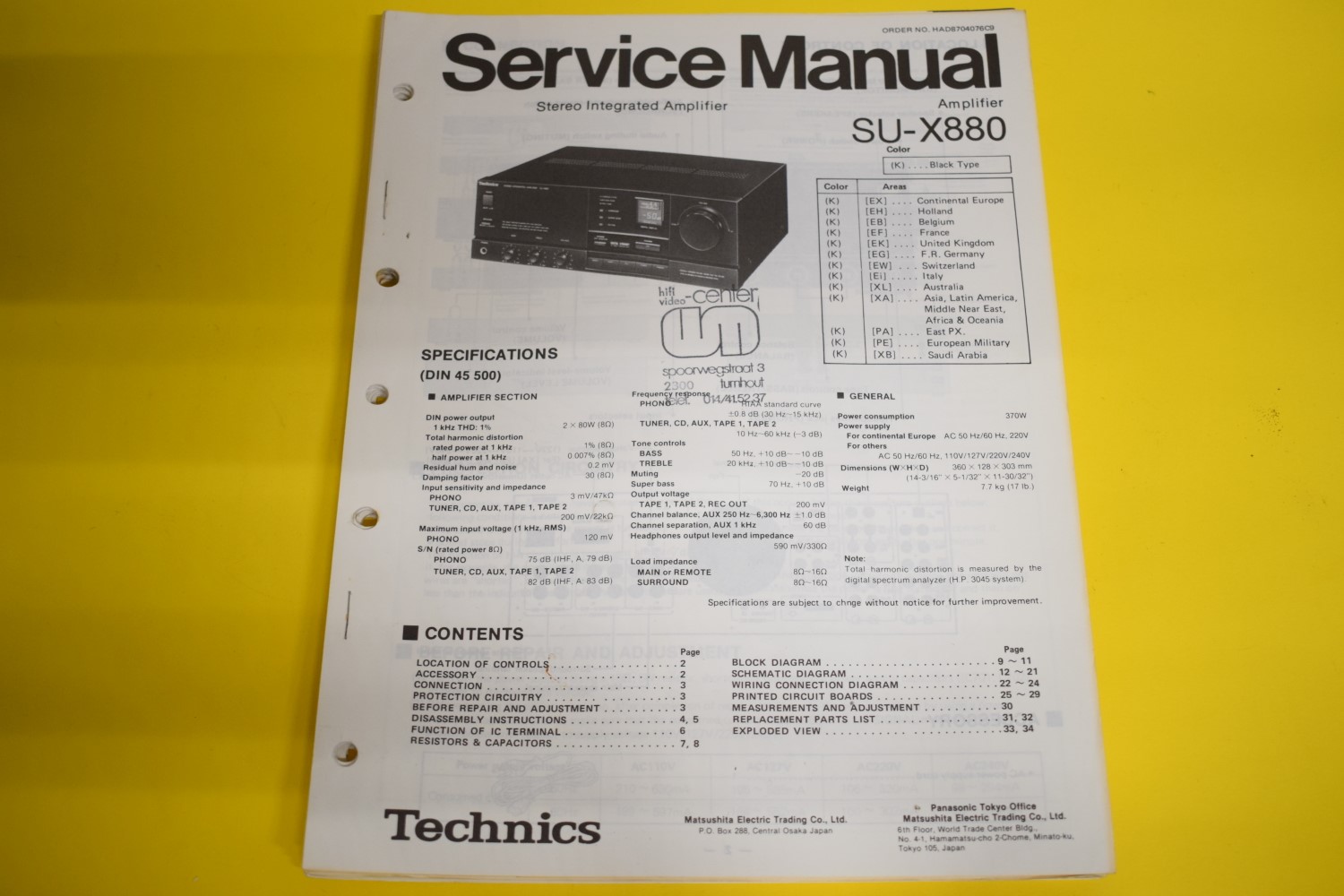 Technics SU-X880 Versterker Service Manual