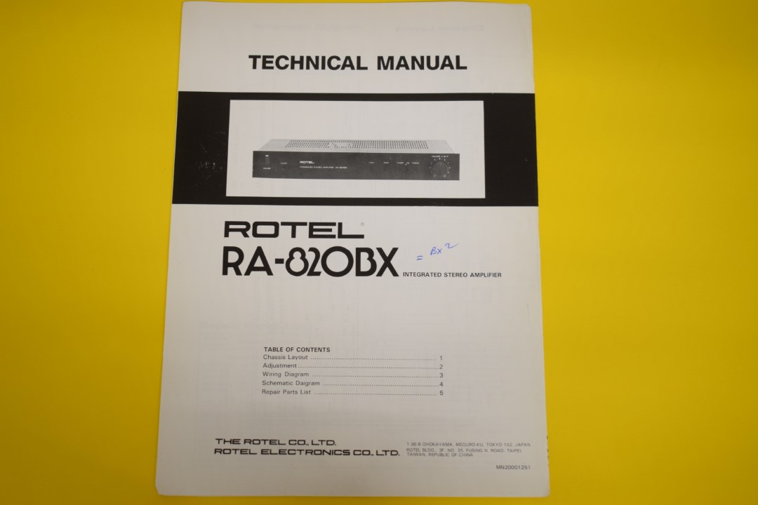 Rotel RA-820BX4 Stereo Versterker Service Manual