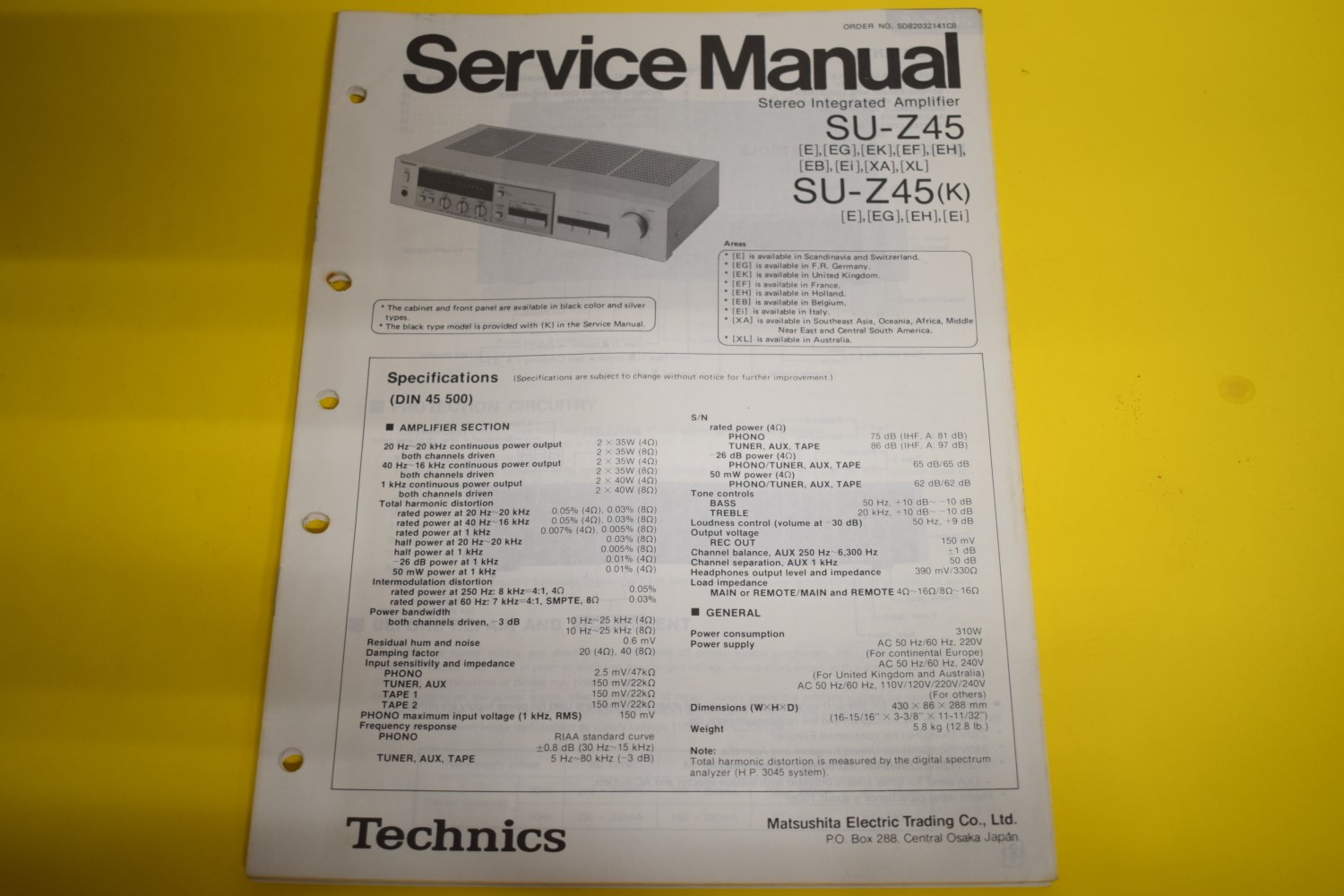 Technics SU-Z45 Versterker Service Manual