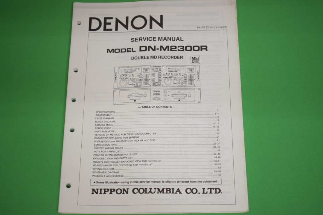 Denon DN-M2300R Stereo dubbel Minidisc Speler Service Manual