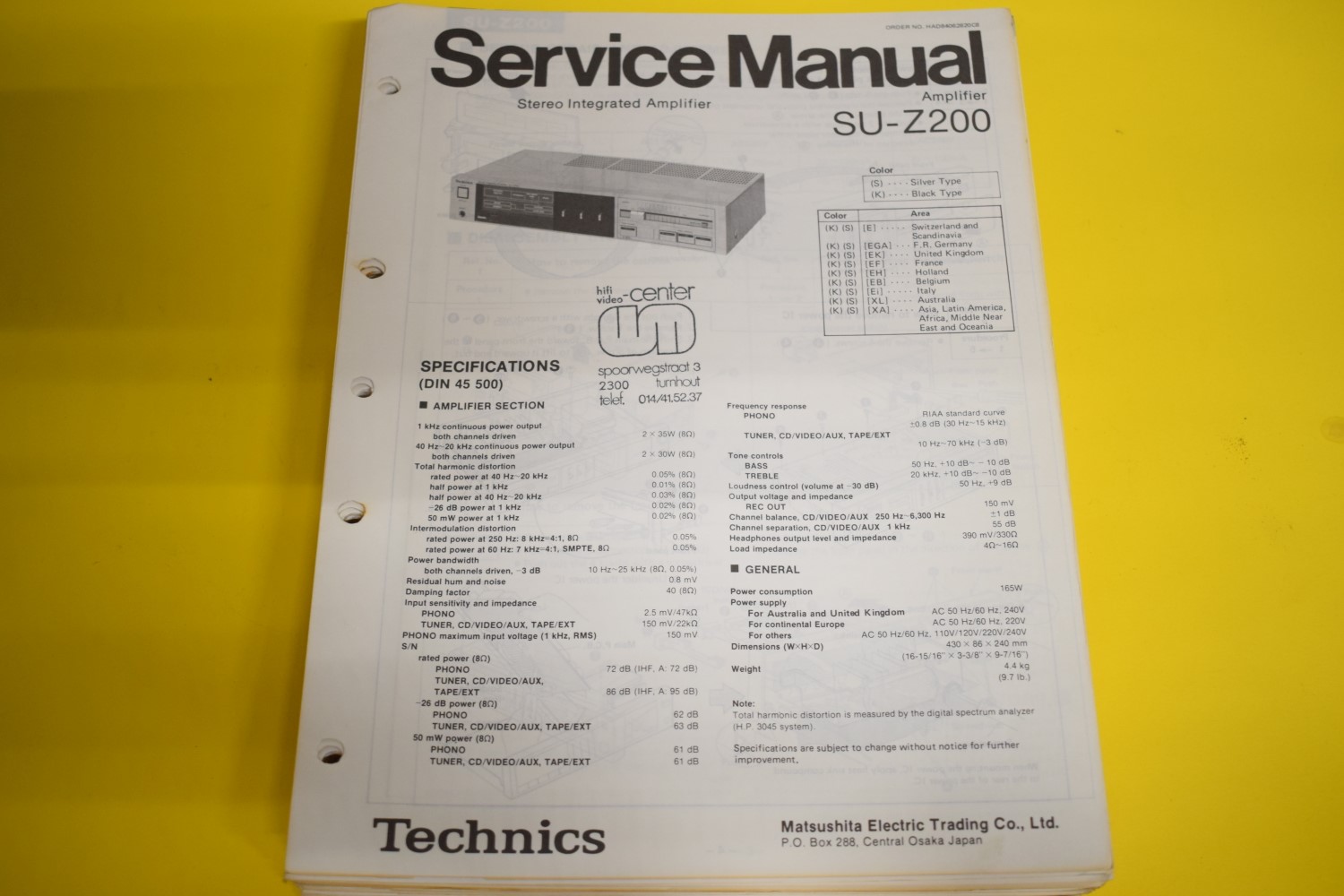Technics SU-Z200 Versterker Service Manual