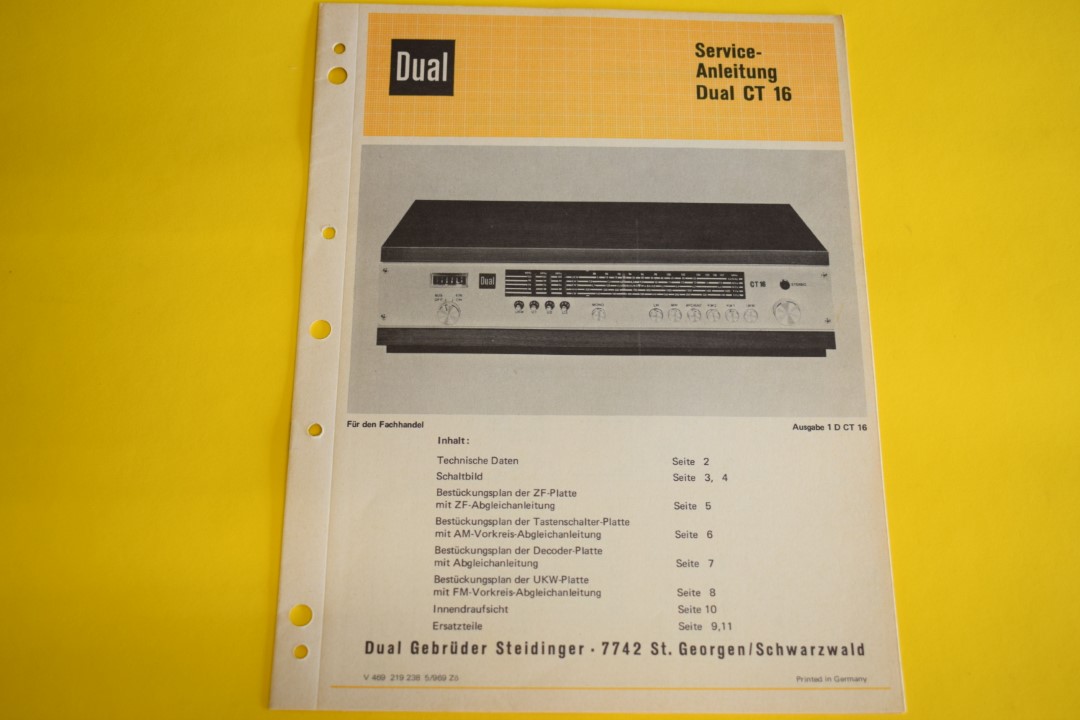 Dual CT 16 Tuner Service Manual