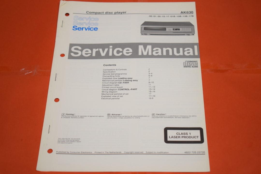 Philips AK-630 CD-Speler Service Manual