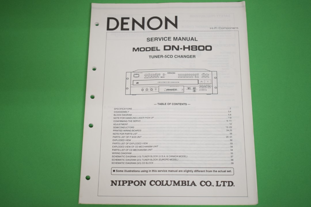 Denon DN-H800 Tuner / 5CD-wisselaar Service Manual