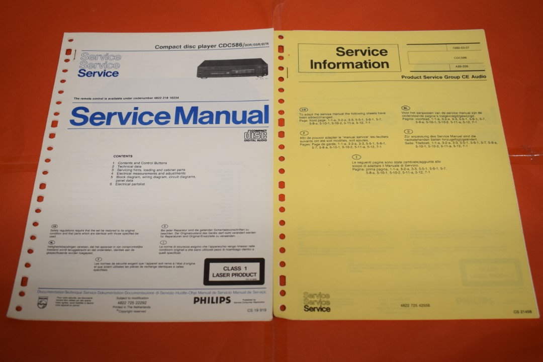 Philips CDC586 CD-Speler Service Manual