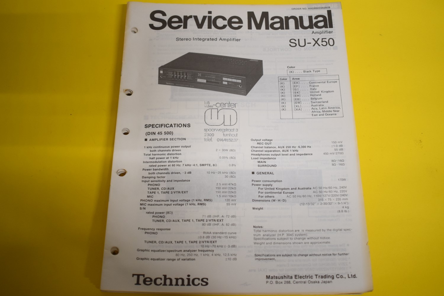 Technics SU-X50 Versterker Service Manual