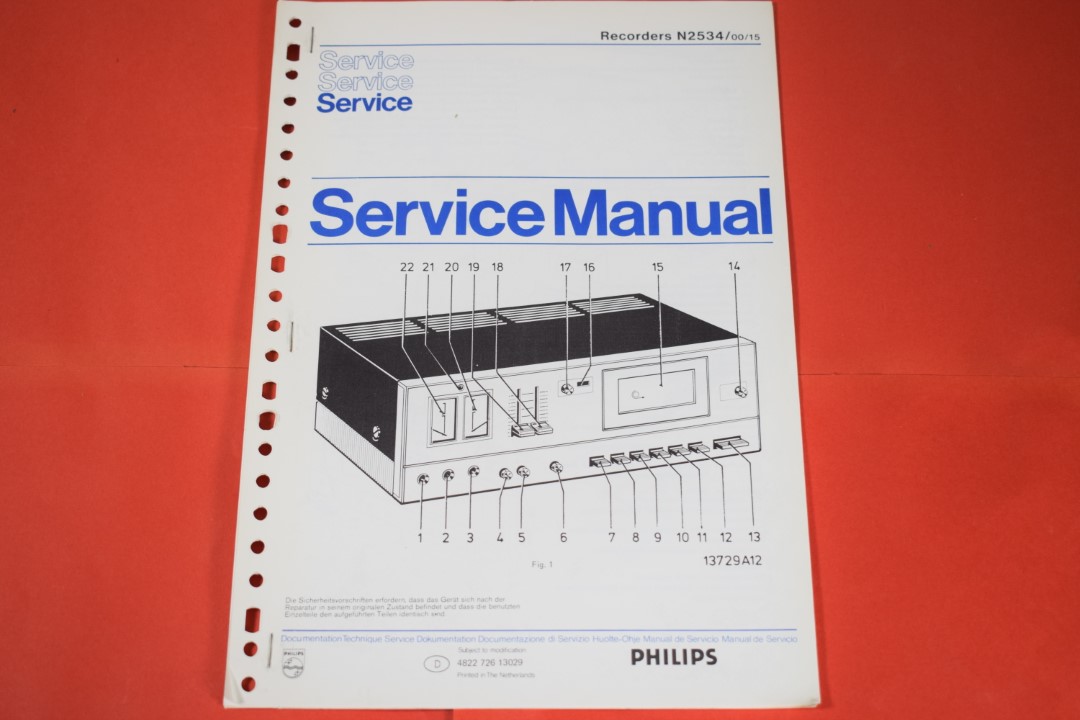 Philips N2534 cassettedeck Service Manual