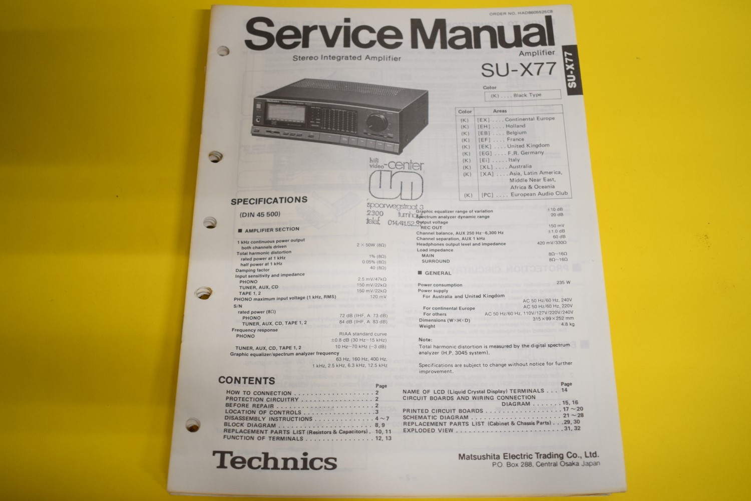 Technics SU-X77 Versterker Service Manual