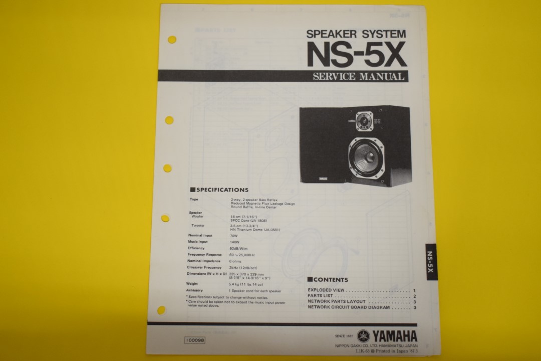 Yamaha NS-5X Luidsprekerset Service Manual